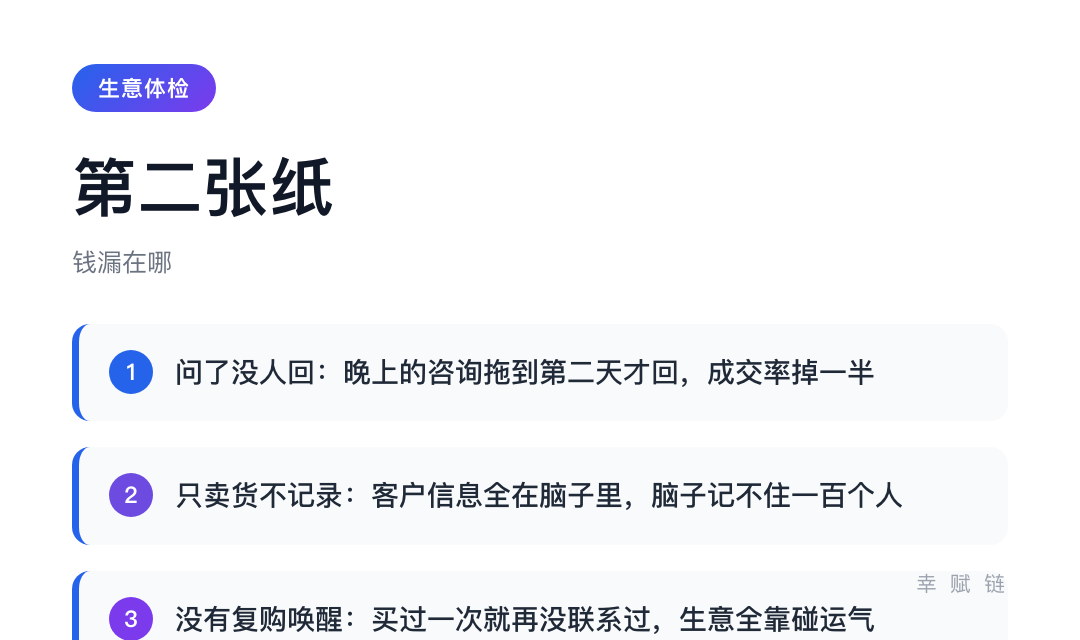 生意体检·第二张纸:钱漏在哪